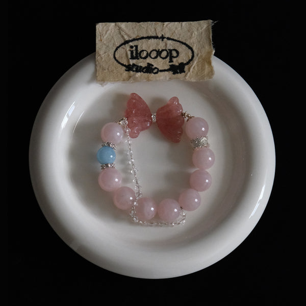 Butterfly Rose Quartz Bracelet