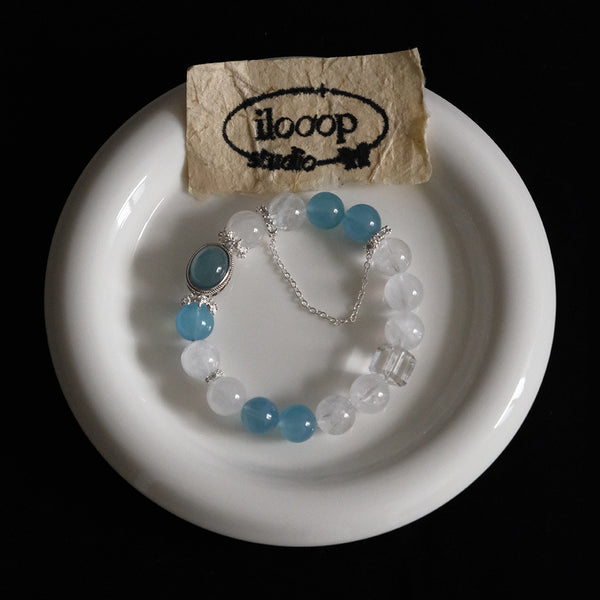 Aquamarine Gemstone Crystal Bracelet