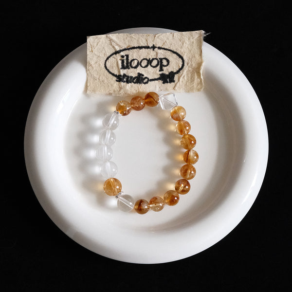 Citrine & Clear Quartz Bracelet